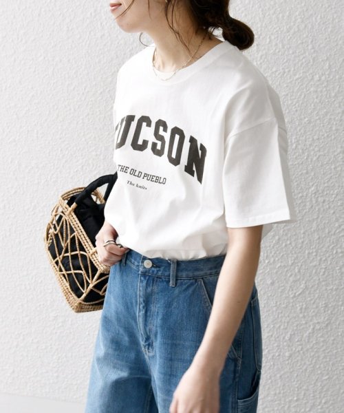 SHIPS any WOMEN(シップス　エニィ　ウィメン)/《追加予約》【SHIPS any別注】THE KNiTS: ラウンドヘム ロゴ ショート TEE 24SS/img04