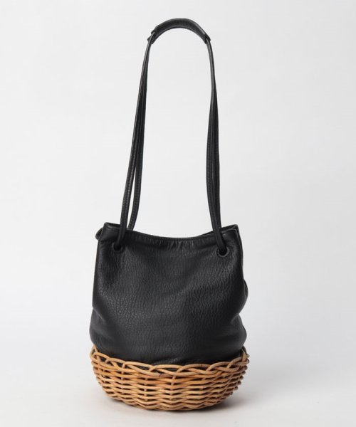 【TIDEWAY / タイドウェイ】ARUROG × LTR 2W SHOULDER/M かごバッグ ハンドバッグ ストローバッグ 巾着 レザー T2893 タイドウェイ