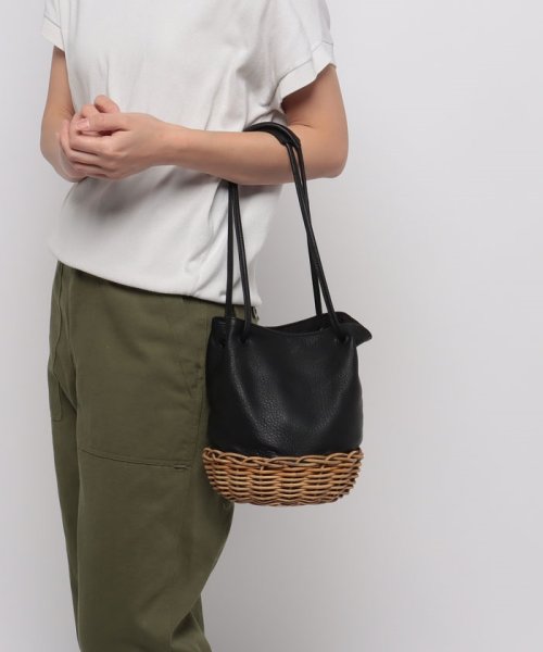 【TIDEWAY / タイドウェイ】ARUROG × LTR 2W SHOULDER/M かごバッグ ハンドバッグ ストローバッグ 巾着 レザー T2893 タイドウェイ
