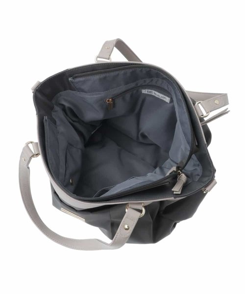 【2WAY/撥水加工】レザーポイントナイロントートバッグ 