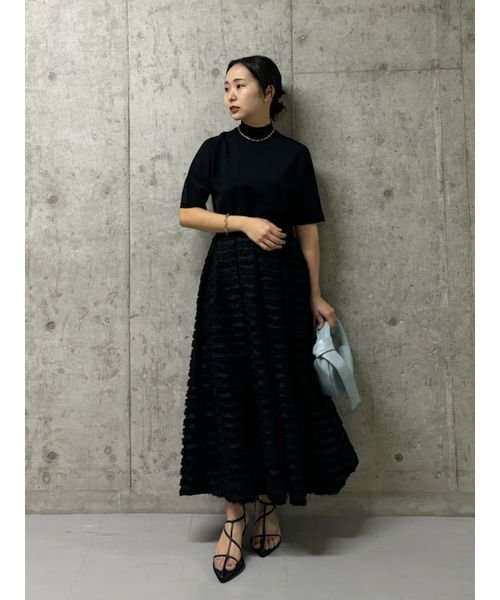 タックボリュームシャギーフレアロングスカート 予めご了承ください