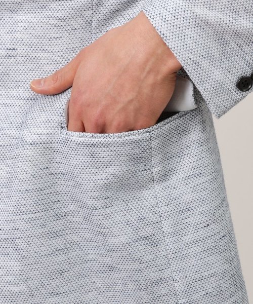 【尾州織】リネンブレンド メッシュ ジャケット 