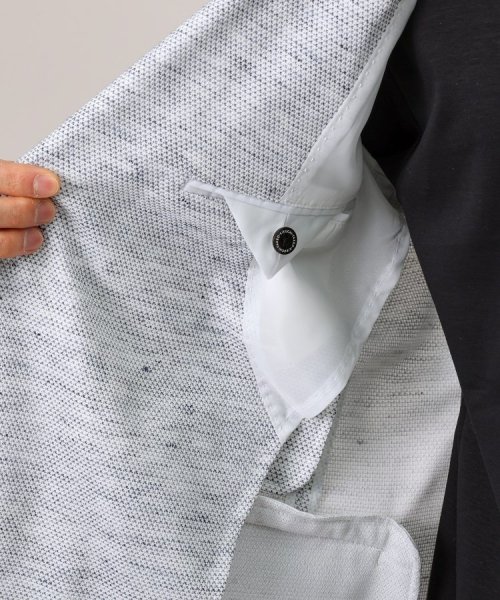 【尾州織】リネンブレンド メッシュ ジャケット 