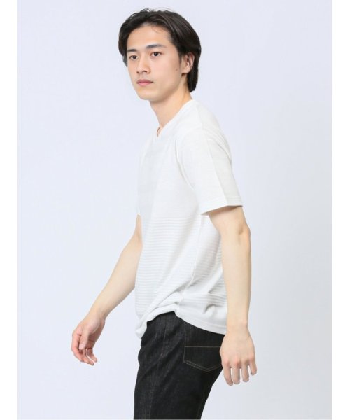 TAKA-Q(タカキュー)/リンクスパネルボーダー Vネック半袖Tシャツ/img11