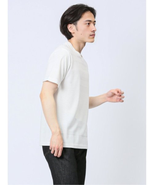 TAKA-Q(タカキュー)/リンクスパネルボーダー Vネック半袖Tシャツ/img13