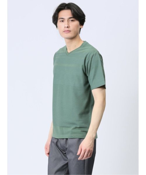 TAKA-Q(タカキュー)/リンクスパネルボーダー Vネック半袖Tシャツ メンズ Tシャツ カットソー カジュアル インナー トップス ギフト プレゼント/img20