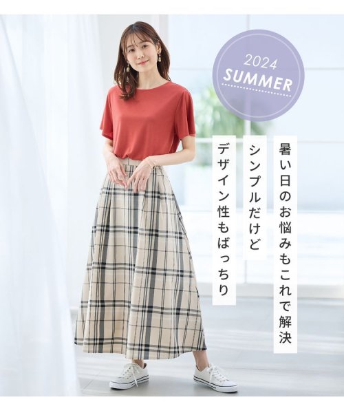 Honeys(ハニーズ)/汗ジミ軽減フレア袖Ｔ Tシャツ カットソー 半袖 汗じみ 防止 服 目立たない 夏 /img03