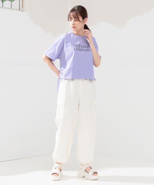 Honeys(ハニーズ)/脇ドロストＴシャツ Tシャツ レディース 半袖 夏 ギャザー リボン おしゃれ /img05