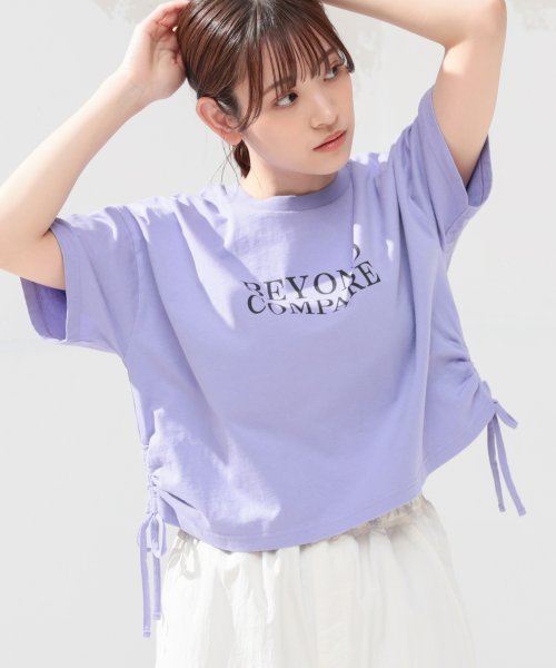 Honeys(ハニーズ)/脇ドロストＴシャツ Tシャツ レディース 半袖 夏 ギャザー リボン おしゃれ /img06