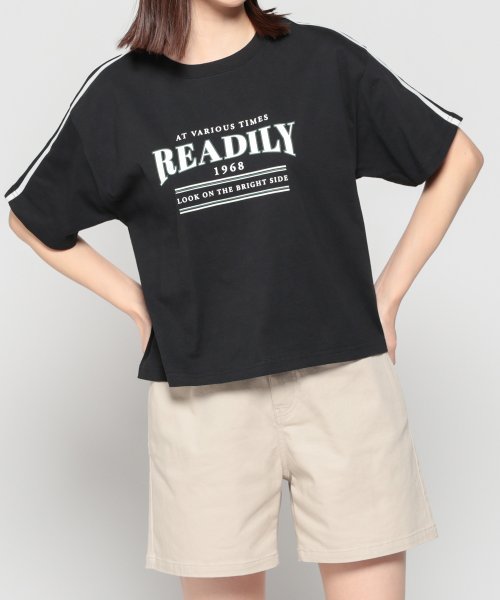 Honeys(ハニーズ)/袖ラインＴシャツ Tシャツ カットソー レディース 半袖 スポーティー ロゴ /img06