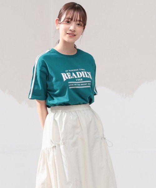 Honeys(ハニーズ)/袖ラインＴシャツ Tシャツ カットソー レディース 半袖 スポーティー ロゴ /img11