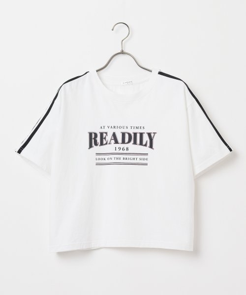 Honeys(ハニーズ)/袖ラインＴシャツ Tシャツ カットソー レディース 半袖 スポーティー ロゴ /img13