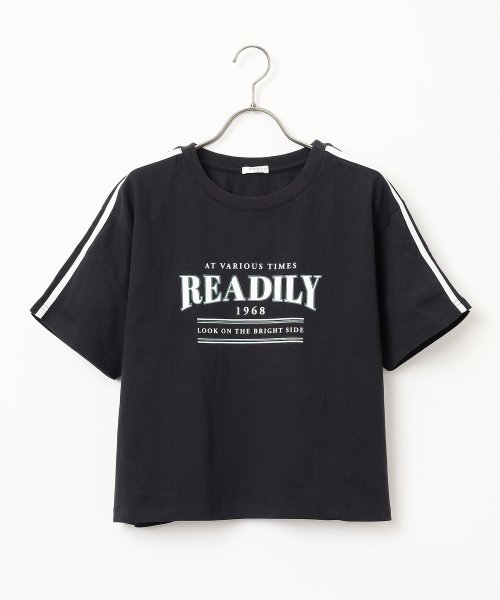 Honeys(ハニーズ)/袖ラインＴシャツ Tシャツ カットソー レディース 半袖 スポーティー ロゴ /img15