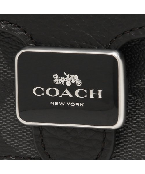 COACH(コーチ)/コーチ アウトレット 二つ折り財布 シグネチャー ブラック グレー レディース COACH C7805 SVTSQ/img06