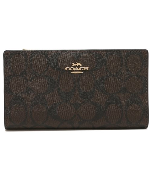 COACH(コーチ)/コーチ アウトレット 長財布 シグネチャー ブラウン ブラック レディース COACH C8714 IMAA8/img05