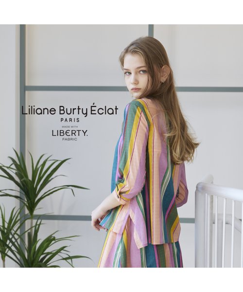 Liliane Burty ECLAT(リリアンビューティエクラ)/【S・Mサイズ】リバティマルチカラーストライプ　ブラウス［セットアップ可］　/img01