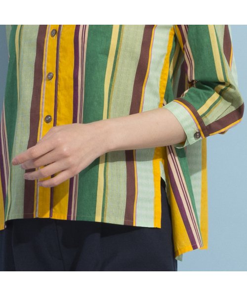 【S・Mサイズ】リバティマルチカラーストライプ　ブラウス［セットアップ可］ 【S・Mサイズ】リバティマルチカラーストライプ　ブラウス［セットアップ可］ QG1547077869(11880円)