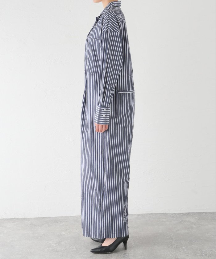 HYKE ストライプ シャツオールインワン HYKEのシャツ HYKE ストライプ シャツオールインワン HYKE ストライプ