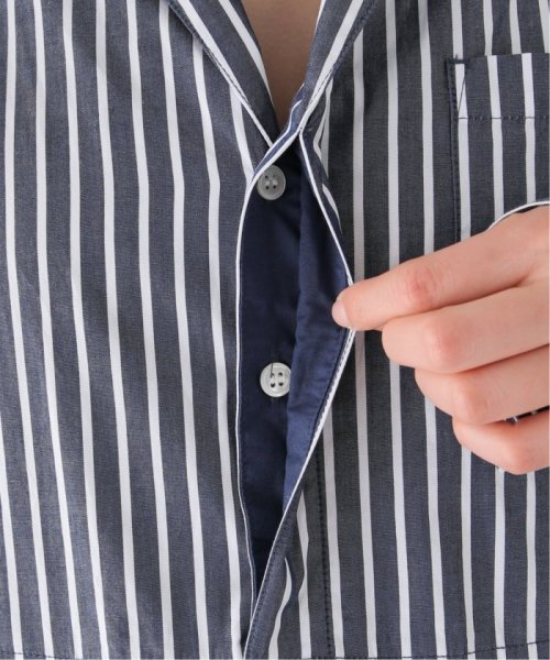ストライプシャツオールインワン 