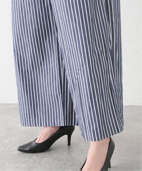 ストライプシャツオールインワン 