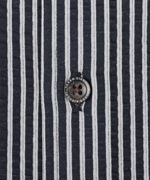 【抗菌防臭／7分袖】サッカージャージ ストライプシャツ また