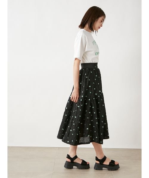 エンボスジャガードボリュームギャザースカート 予めご了承ください