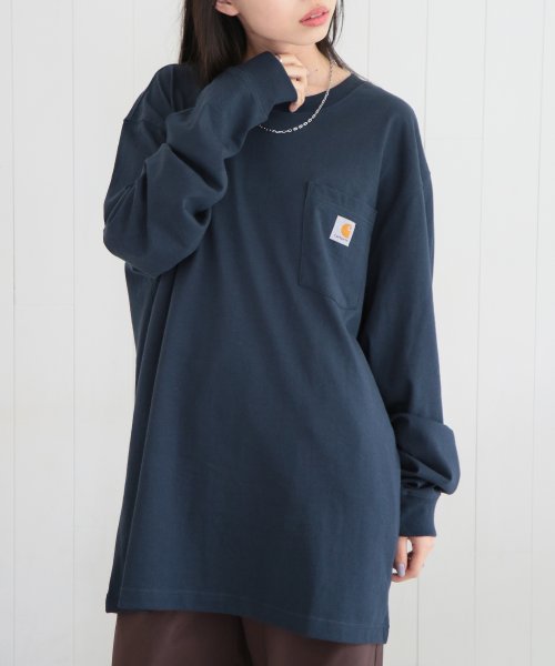 Carhartt(カーハート)/【Carhartt / カーハート】トップス カットソー ロンT 長袖 ポケット ワンポイント 無地 ビッグシルエット ヘビーオンス K126/img13