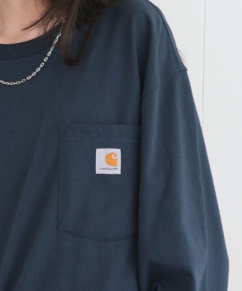 Carhartt(カーハート)/【Carhartt / カーハート】トップス カットソー ロンT 長袖 ポケット ワンポイント 無地 ビッグシルエット ヘビーオンス K126/img14