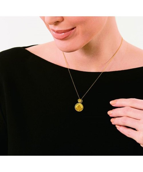 ＜幸せのうさぎと四つ葉のクローバー金貨＞　純金コイン宝飾ペンダント 仕様 サイズ