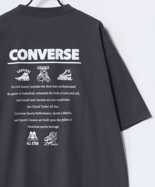 LAZAR(ラザル)/【Lazar】CONVERSE/コンバース COOLMAX/吸水速乾 バックプリント ロゴ ワンポイント 半袖Tシャツ/レディース メンズ/img42