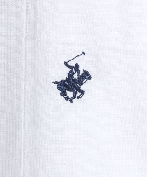 LAZAR(ラザル)/【Lazar】BEVERLY HILLS POLO CLUB/ビバリーヒルズポロクラブ オーバーサイズ コットンリネン/綿麻 ワンポイント刺繍 ボタンダウンシャ/img03