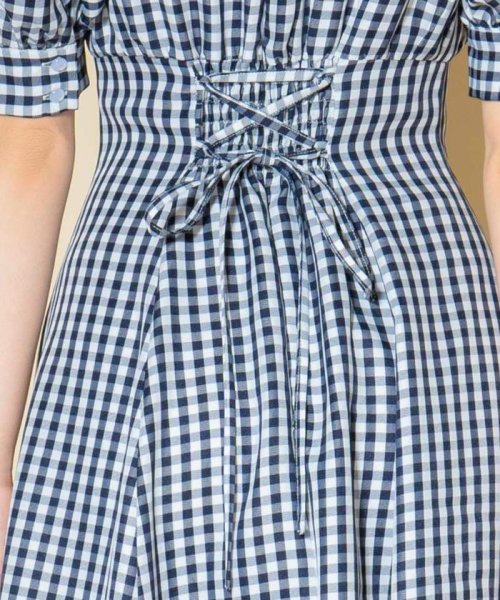 ギンガムラッフルシャツワンピース 