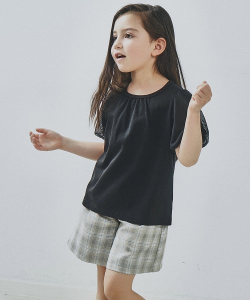 THE SHOP TK（KID）(ザ　ショップ　ティーケー（キッズ）)/【110－150/ママとおそろい】袖メッシュパフプルオーバー/img08