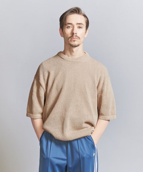 BEAUTY&YOUTH UNITED ARROWS(ビューティーアンドユース　ユナイテッドアローズ)/ペーパー ヤーン クルーネック ニット ショートスリーブ/img01