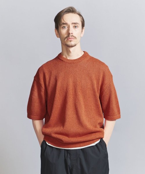 BEAUTY&YOUTH UNITED ARROWS(ビューティーアンドユース　ユナイテッドアローズ)/ペーパー ヤーン クルーネック ニット ショートスリーブ/img03