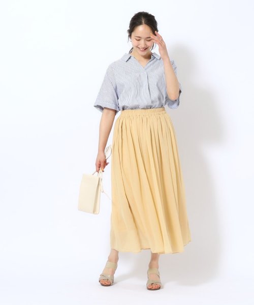 SHOO・LA・RUE(シューラルー)/【歩くたび揺れる】上品な透け感カラーボイルスカート/img19
