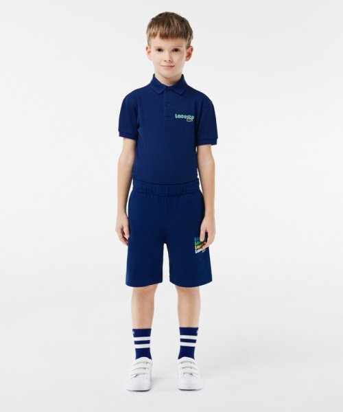 LACOSTE KIDS(ラコステ　キッズ)/オーガニックコットン 裏パイル BOYS4連ロゴ入りスウェットショーツ/img01