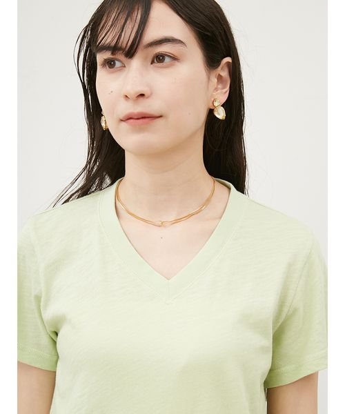 Mila Owen(ミラオーウェン)/VネックコンパクトスラブTシャツ【手洗い可能】/img05