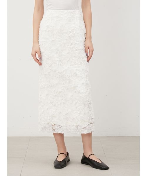 シアーモチーフファブリックストレートスカート 予めご了承ください