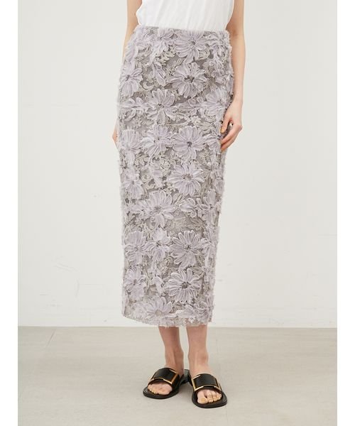 シアーモチーフファブリックストレートスカート 予めご了承ください