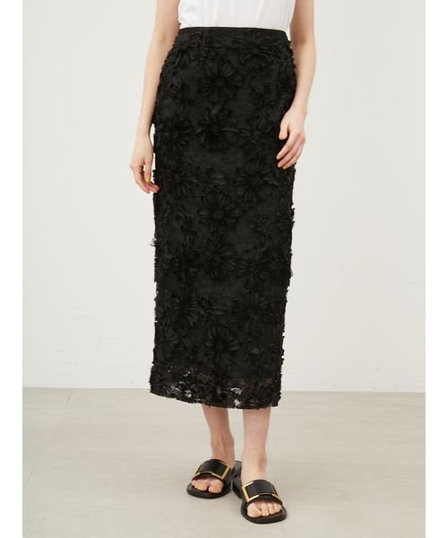 シアーモチーフファブリックストレートスカート 予めご了承ください