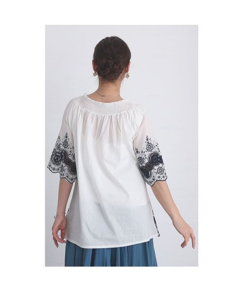 Sawa a la mode(サワアラモード)/美しい草花を纏うスカラップ裾チュニック　レディース 大人 上品/img08