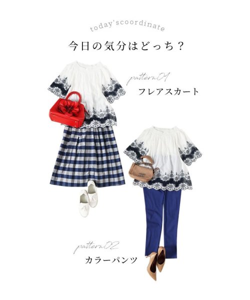 Sawa a la mode(サワアラモード)/美しい草花を纏うスカラップ裾チュニック　レディース 大人 上品/img14