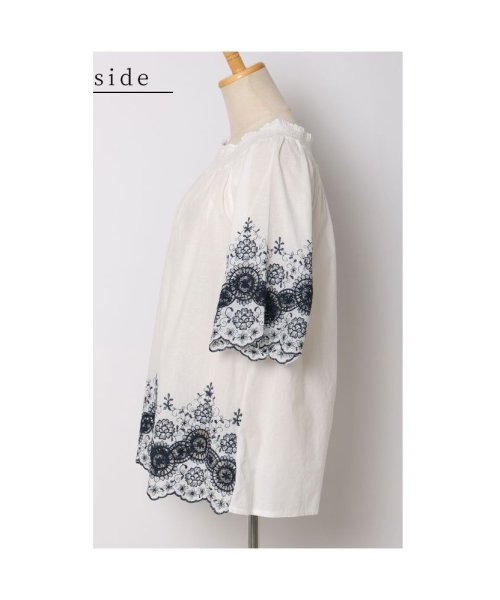 Sawa a la mode(サワアラモード)/美しい草花を纏うスカラップ裾チュニック　レディース 大人 上品/img20