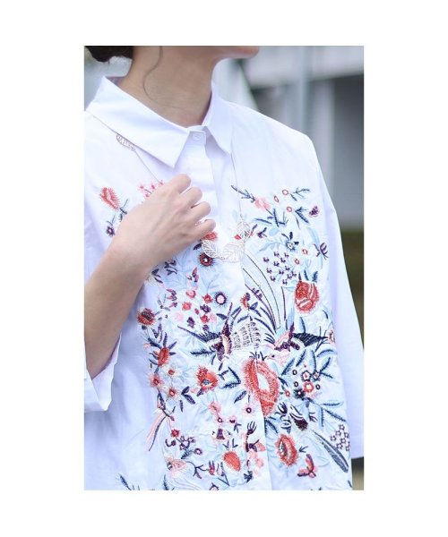 Sawa a la mode(サワアラモード)/艶やかな刺繍のコットンシャツチュニック　レディース 大人 上品/img16