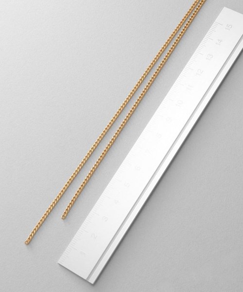 シルバー ミックスチェーン フラット カーブドレープY ネックレス GP 