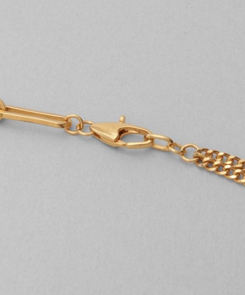 シルバー ミックスチェーン フラット カーブドレープY ネックレス GP 