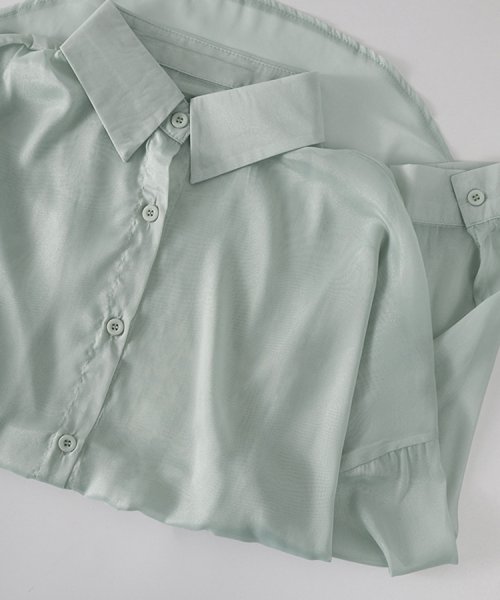 SEU(エスイイユウ)/10色選べる！シアーシャツ カーディガン ゆったり 体型カバー 紫外線対策 冷房対策 旅行 韓国ファッション SEU/img73