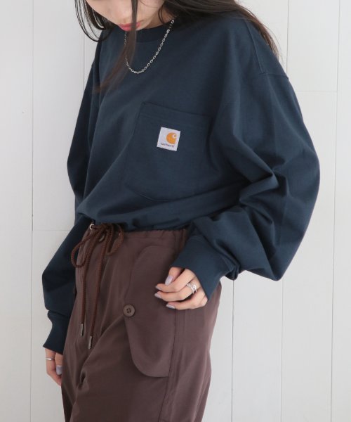 Carhartt(カーハート)/【Carhartt / カーハート】トップス カットソー ロンT 長袖 ポケット ワンポイント 無地 ビッグシルエット ヘビーオンス K126/img15