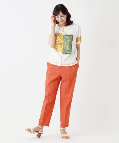 Leilian PLUS HOUSE(レリアンプラスハウス)/スカーフ柄Ｔシャツ【ROCHAS Premiere】/img01